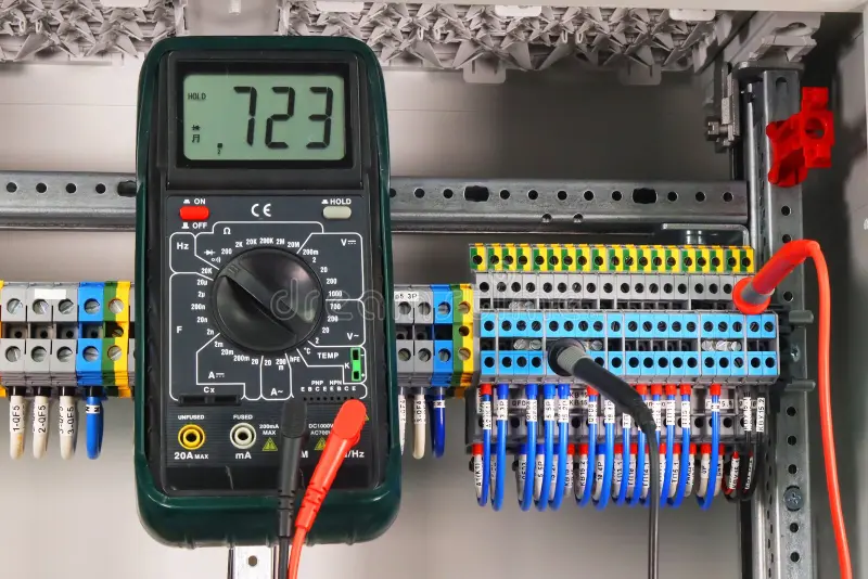 measurement-electrical-parameters-using-multimeter-panel-236724945